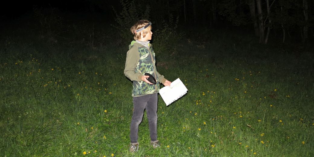 Nejmladší účastník  pouští hlas sovy a čeká, jestli nějaká zareaguje. 